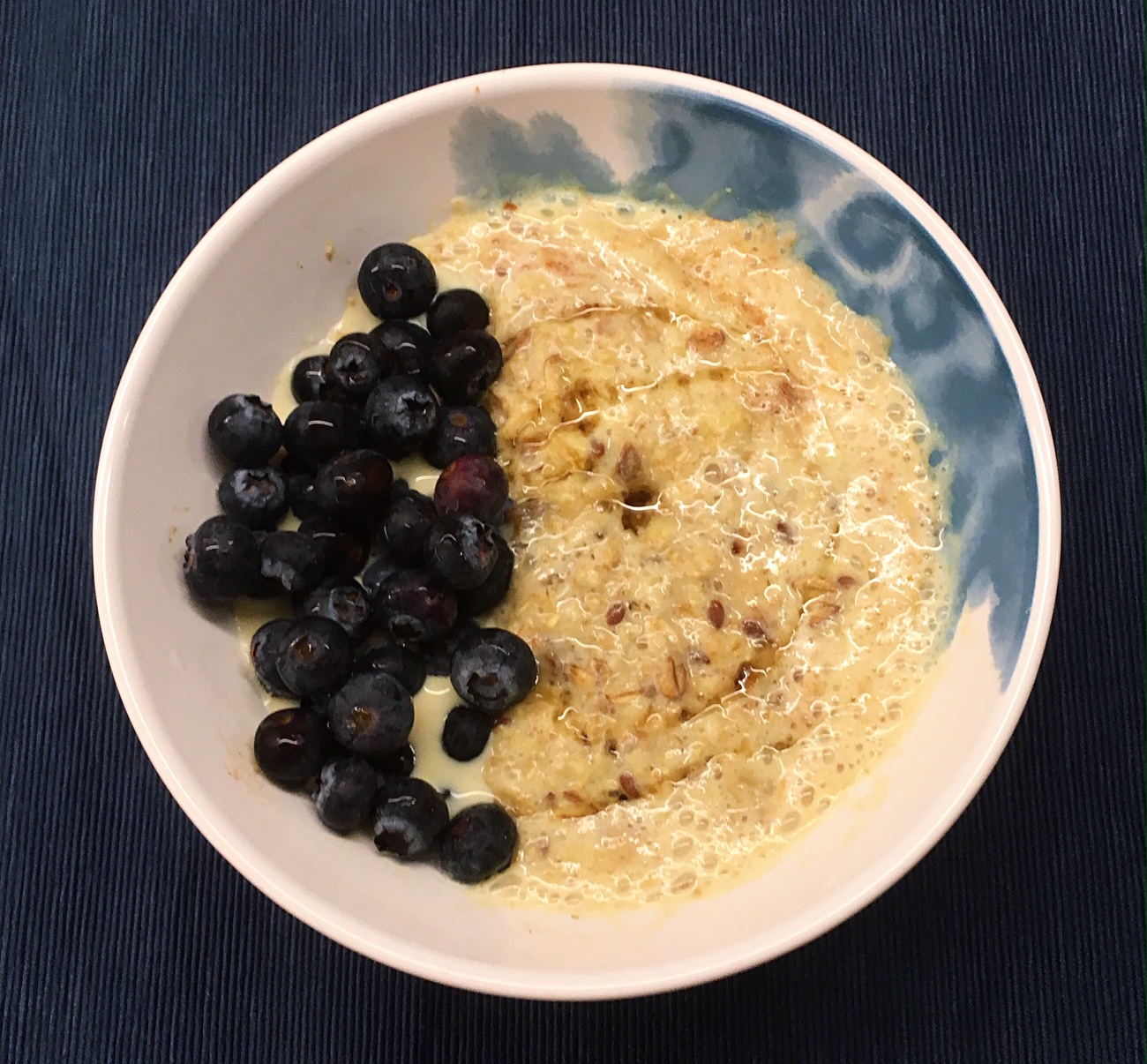 golden milk oatmeal blueberries