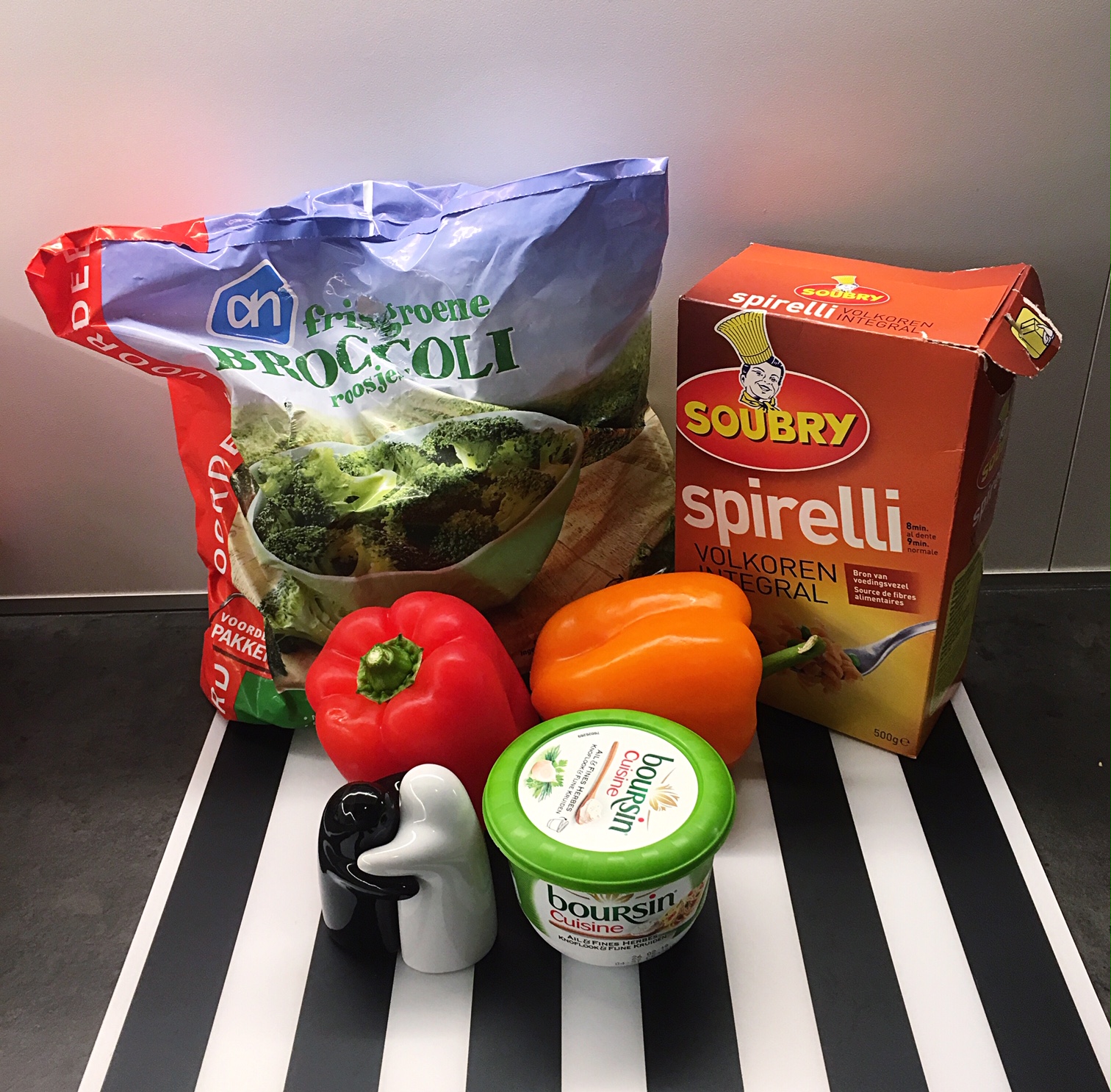 pasta with bell peppers and broccoli ingredients