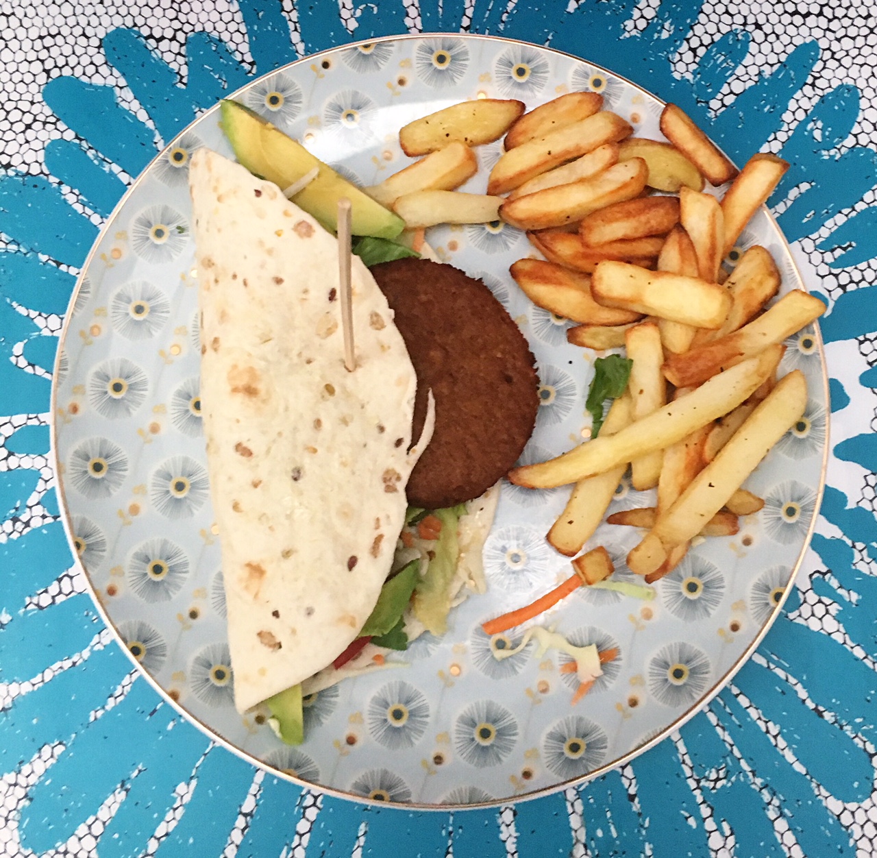 veggie burger wrap